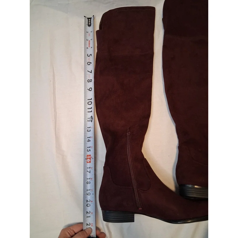 Isaac Mizrahi Live Twain Over the Knee Boots Burgundy Women's Size 5.5 NEW READ